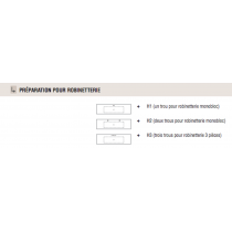 Préparation pour robinetterie pour plan vasque PROGRAM