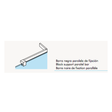 Barre de fixation parallèle noire pour  paroi fixe