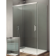Paroi de douche d'angle RHEA accès frontale avec profilés chromé, blanc ou noir 
