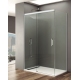 Paroi de douche d'angle RHEA accès frontale avec profilés chromé, blanc ou noir 