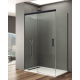 Paroi de douche d'angle RHEA accès frontale avec profilés chromé, blanc ou noir 