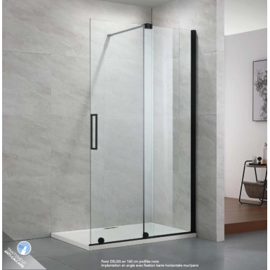 Paroi de douche fixe avec porte coulissante DELISS