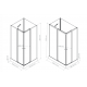 cabine non hydro 1/4 cercle gena 90 grise sans siliconne