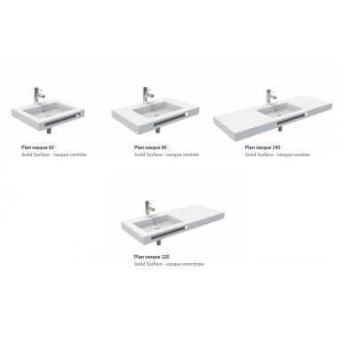 Plan vasque en solid surface LICEO