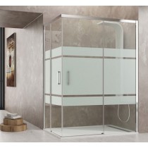Paroi de douche d'angle TETHYS SATIN accès sur angle