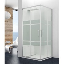 Paroi de douche coulissante 90 d'angle Theia Satin par Robinet and Co