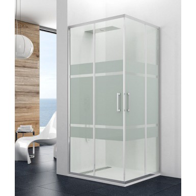 Paroi de douche coulissante 90 d'angle Theia Satin par Robinet and Co