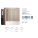 Pare-baignoires 3 volets largeur 140 cm 