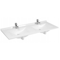 Plan RESIPLAN double vasque en marbre de synthèse profondeur 55 cm