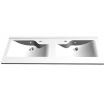 Plan RESILOGE double vasque en marbre de synthèse profondeur 46 cm