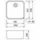 Cuve evier inox sous plan M 40 x 40 cm