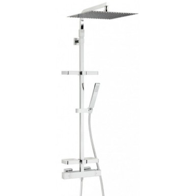 Combiné de douche Dome de Pluie carré TOUAREG Valentin avec tablettes