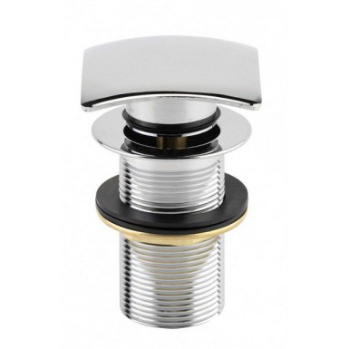 Bonde carrée design pop up lavabo laiton chromé SANS trop plein