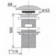 Bonde ronde design pop up lavabo Laiton Chromé sans trop plein