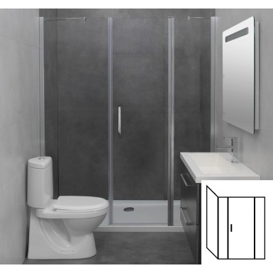 Paroi de douche d'angle porte battante HELIA F