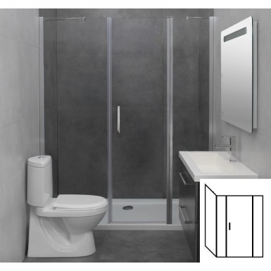 Paroi de douche d'angle porte battante HELIA F 70 x 140 cm
