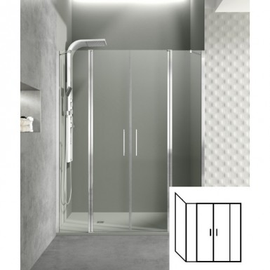 Paroi de douche d'angle portes battantes HELIA G 80 x 265 cm