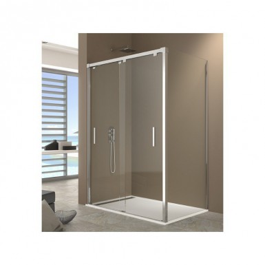 Paroi de douche d'angle DUAL double accès sur coté 70 x 120 cm