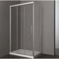 Paroi de douche d'angle double coulissante TRES accès sur coté 70 x 155 cm