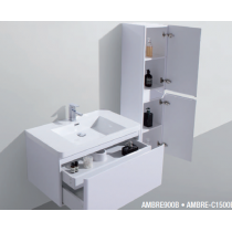 Plan vasque en marbre de synthèse blanc 