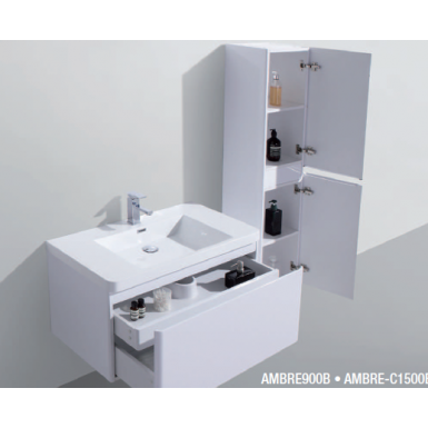 Plan vasque en marbre de synthèse blanc 