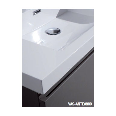 Plan vasque en marbre de synthèse blanc 