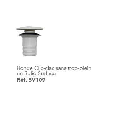 Bonde clic-clac en solide surface 