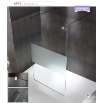 Paroi de douche fixe APRIL verre de 8 mm