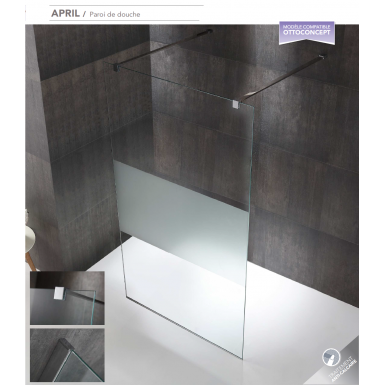 Paroi de douche fixe APRIL verre de 8 mm