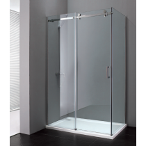 Paroi de douche d'angle  EPONA  avec porte coulissante + fixe latérale