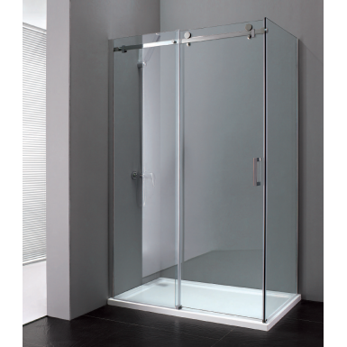 Paroi de douche d'angle  EPONA  avec porte coulissante + fixe latérale