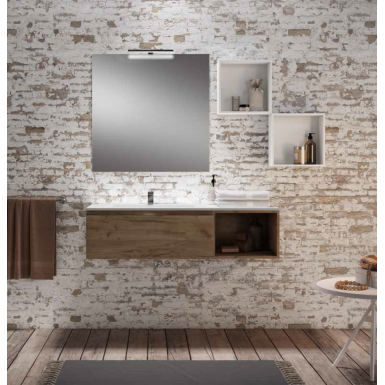 Meuble double vasque salle de bain Alfa 2 tiroirs par Robinet and Co