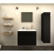 Ensemble de salle de bain  à suspendre LATINA longueur 60 cm noir 