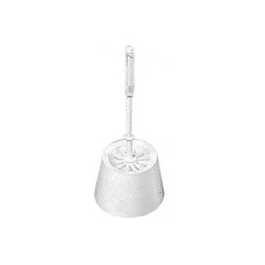 Porte-balai avec balayette nylon blanc avec 1 brosse forme boule Ø 140 mm