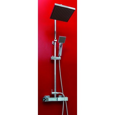 Kit barre de douche CELO avec thermostatique Chriomé Classique