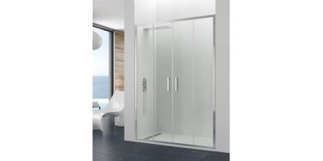 Paroi double coulissante et portes coulissantes de douche